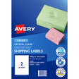 Avery Shipping Label L7566 Crystal Clear 199.6x143.5mm 2up 25 Sheets - Cafe Supply