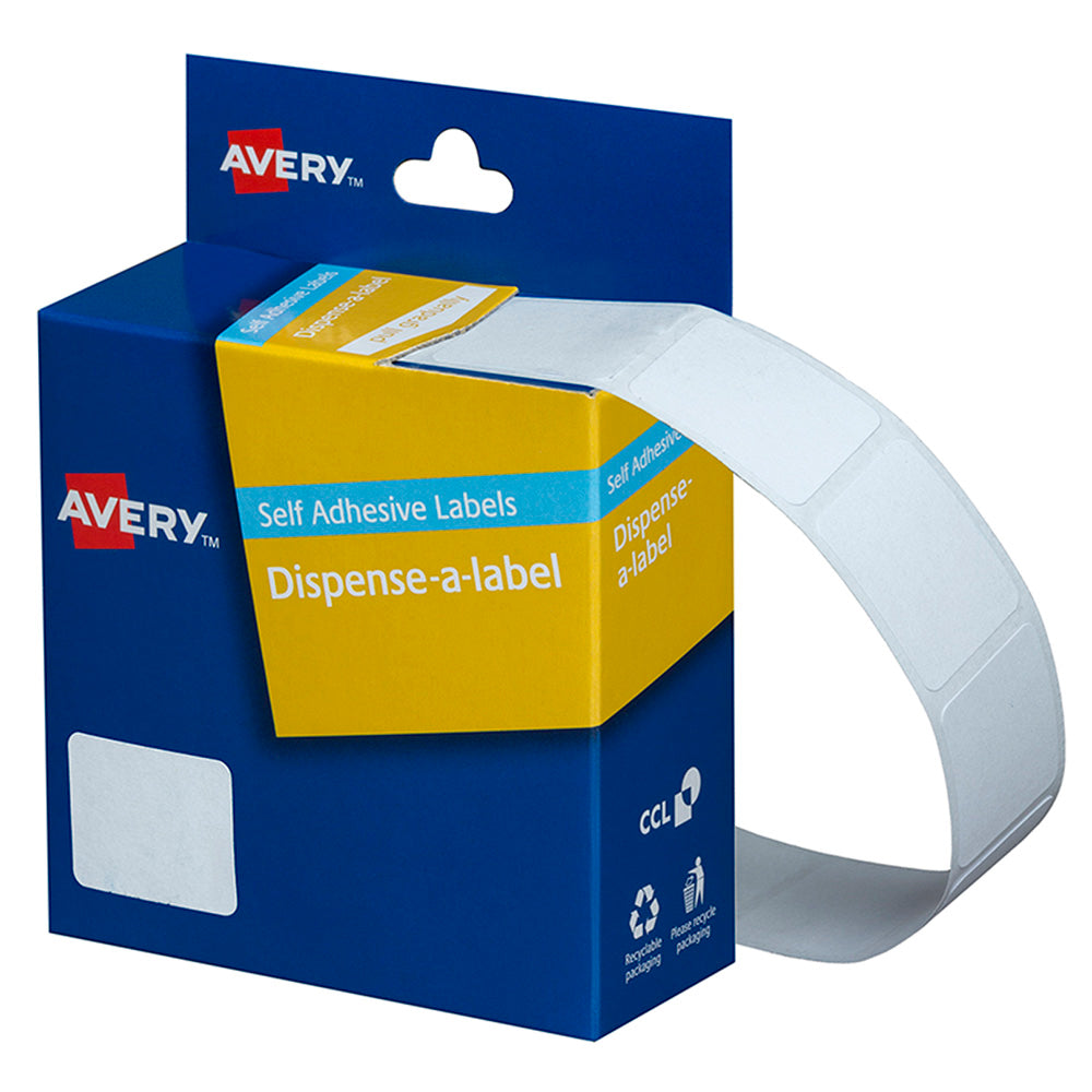Avery Label Dispenser DMR1924W 19x24mm White 650 Pack - Cafe Supply