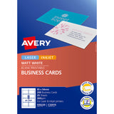 Avery Business Cards Inkjet 8up 25 Sheets C32015 - Cafe Supply