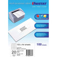 Unistat Label DL 20up 98x25.4 20up 100 Sheets - Cafe Supply