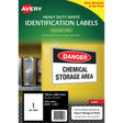 Avery Heavy Duty ID Label L7067 White Laser 199.6x289.1mm 1up 10 Sheets - Cafe Supply