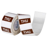 Avery Labels Thursday Square Day 40x40mm Brown White 500 Roll - Cafe Supply