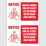 Avery Pre-Printed Self-Adhesive Sign Wash your Hands A4 2up 5 Sheets - Cafe Supply