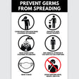 Avery Pre-Printed Self-Adhesive Sign Prevent Germs from Spreading A4 1up 5 Sheets - Cafe Supply