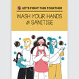 Avery Pre-Printed Self-Adhesive Sign Wash your Hands and Sanitise A4 1up 5 Sheets - Cafe Supply