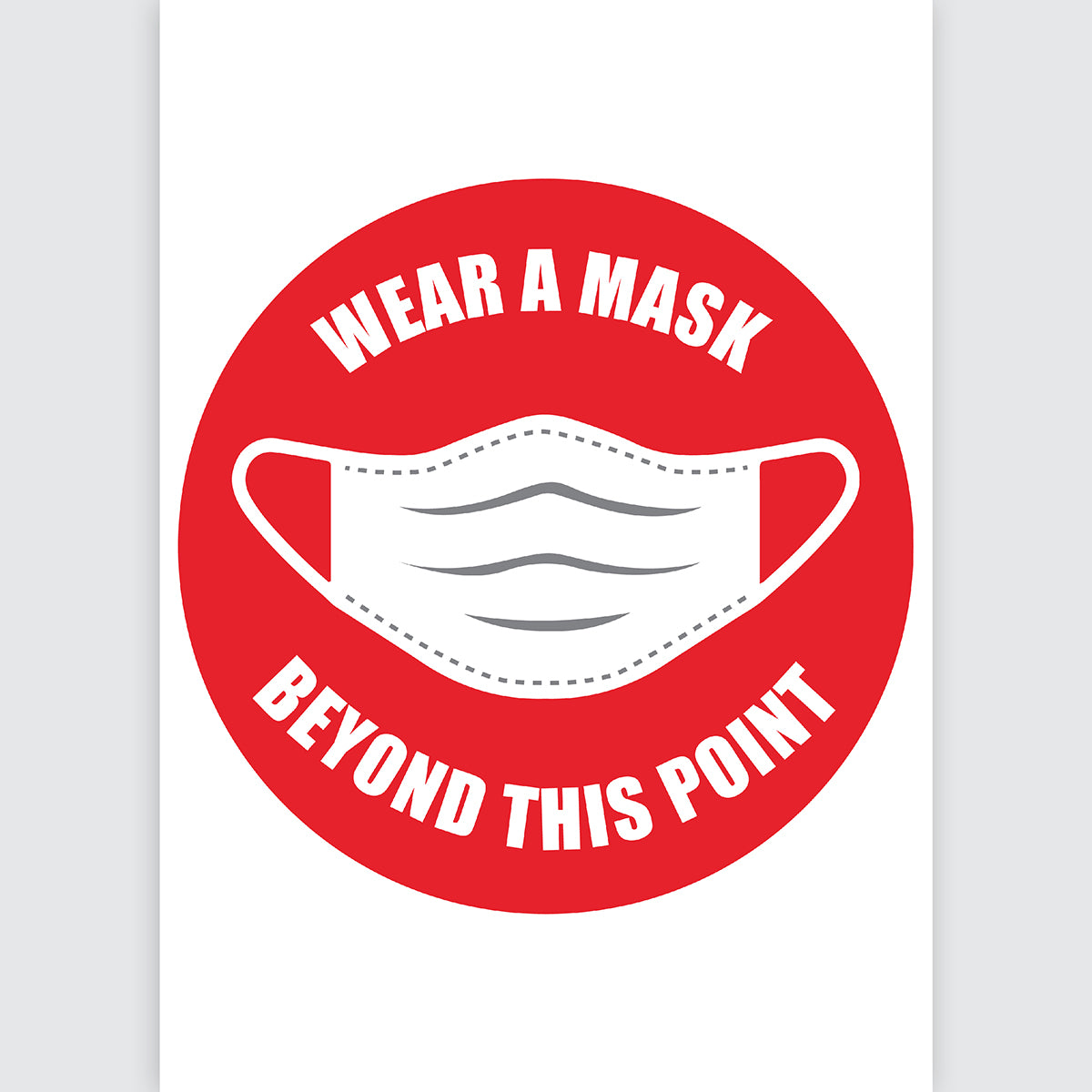 Avery Pre-Printed Self-Adhesive Sign Wear A Mask Round 20cm 5 Sheets - Cafe Supply