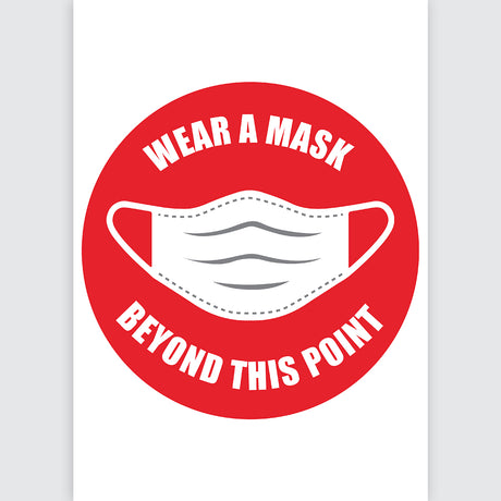 Avery Pre-Printed Self-Adhesive Sign Wear A Mask Round 20cm 5 Sheets - Cafe Supply