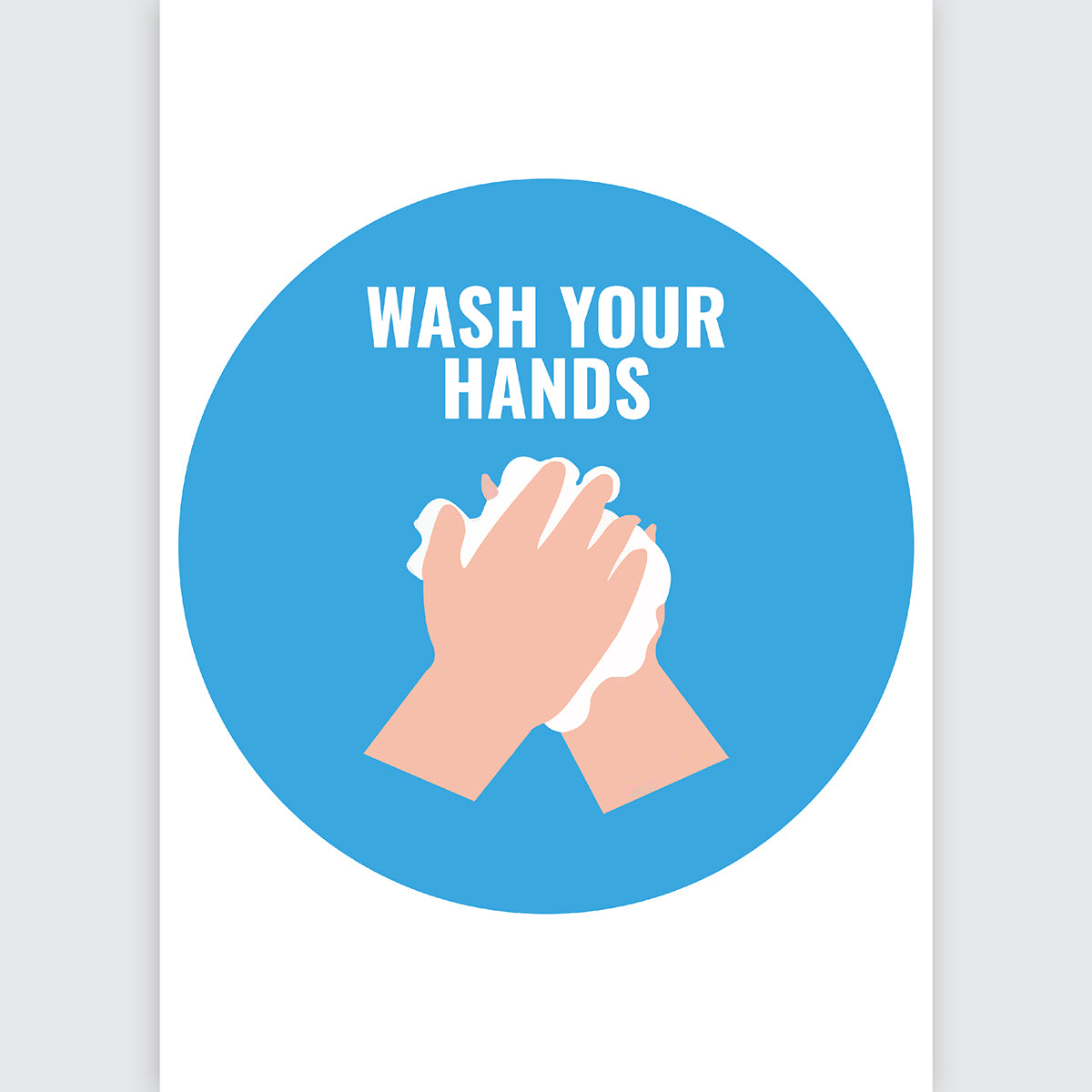 Avery Pre-Printed Self-Adhesive Sign Wash Your Hands Round 20cm 5 Sheets - Cafe Supply