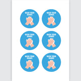 Avery Pre-Printed Self-Adhesive Sign Wash Your Hands Round 6up 5 Sheets - Cafe Supply