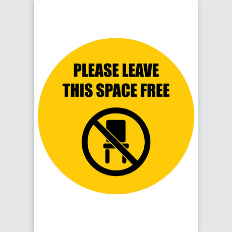 Avery Pre-Printed Self-Adhesive Sign Please Leave this Space Free Round 20cm 5 Sheets - Cafe Supply