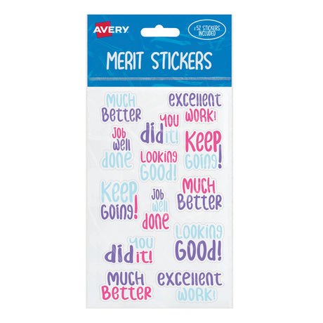 Avery Merit Stickers Samble Font 52 Pack - Cafe Supply