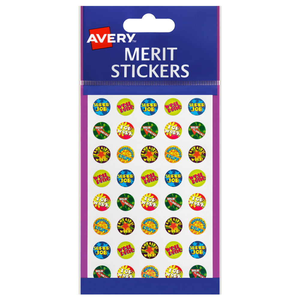 Avery Merit Stickers Mini Assorted Captions Round 13mm 800 Pack - Cafe Supply