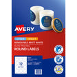 Avery Label L7104REV Round White 60mm 12up 10 Sheets - Cafe Supply