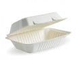 23X15X8CM / 9X6X3" WHITE BIOCANE CLAMSHELL - Cafe Supply