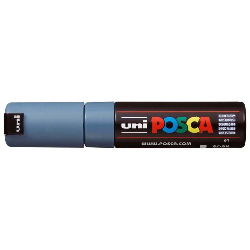 Uni Posca Marker 8.0mm Bold Chisel Slate Grey PC-8K - Cafe Supply