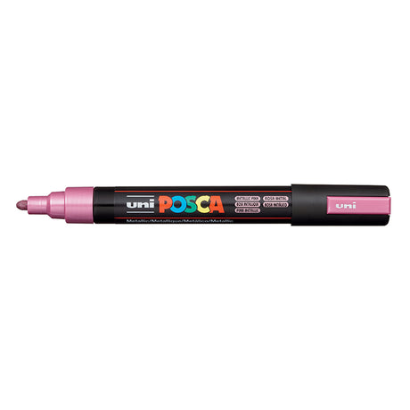 Uni Posca Marker 1.8-2.5mm Med Bullet Metallic Pink PC-5M - Cafe Supply