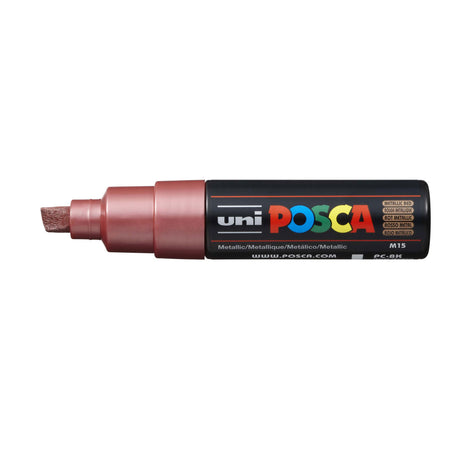 Uni Posca Marker 8.0mm Bold Chisel Metallic Red PC-8K - Cafe Supply