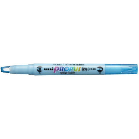 Uni Propus Window Double-Ended Highlighter 4.0mm/0.6mm Light Blue PUS-102 - Cafe Supply