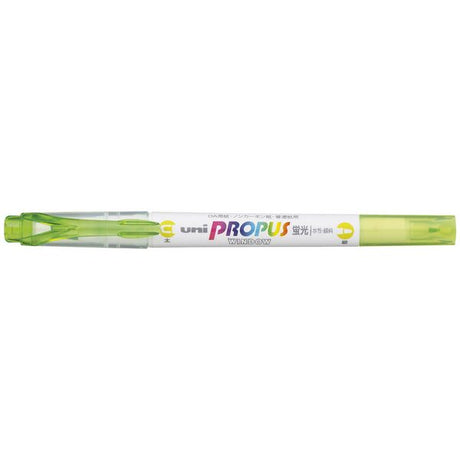 Uni Propus Window Double-Ended Highlighter 4.0mm/0.6mm Lime PUS-102 - Cafe Supply