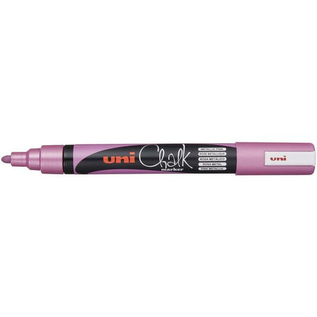 Uni Chalk Marker 1.8-2.5mm Bullet Tip Metallic Pink PWE-5M - Cafe Supply