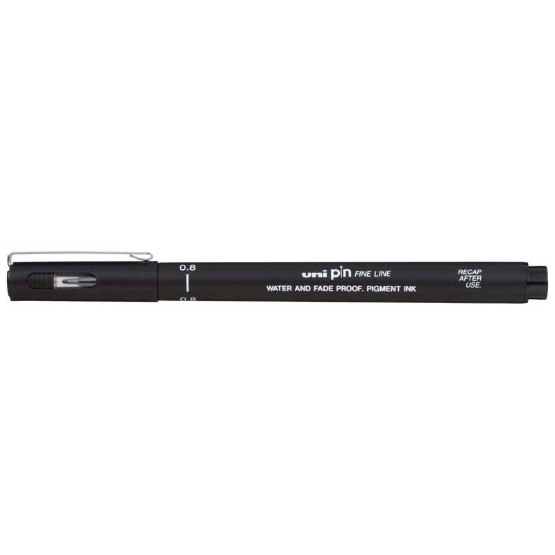 Uni Pin Fineline Permanent 0.8mm Black 08-200 - Cafe Supply