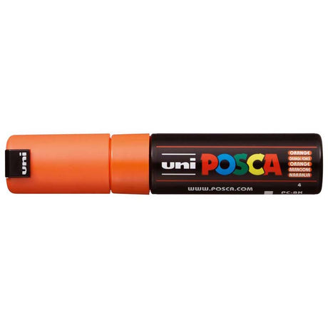 Uni Posca Marker 8.0mm Bold Chisel Orange PC-8K - Cafe Supply