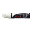 Uni Chalk Marker 15.0mm Chisel Tip White PWE-17K - Cafe Supply