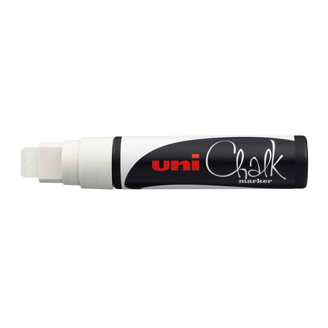 Uni Chalk Marker 15.0mm Chisel Tip White PWE-17K - Cafe Supply