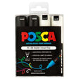 Uni Posca Marker 8.0mm Bold Chisel 4 Pack Black White PC-8K - Cafe Supply