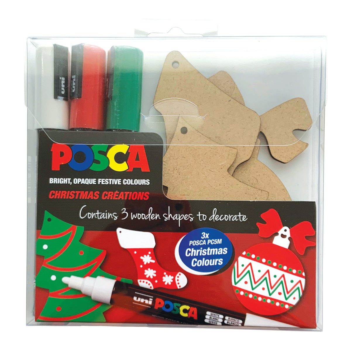 Uni Posca Christmas Decorations Activity Pack Ornaments - Cafe Supply