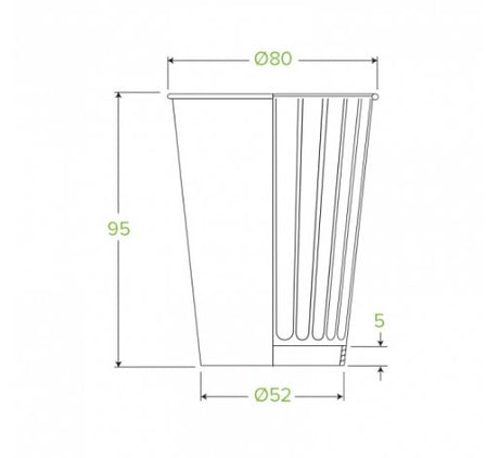 255ML / 8OZ (80MM) LEAF DOUBLE WALLBIOCUP - Cafe Supply