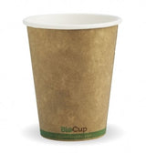 280ML / 8OZ (80MM) KRAFT GREEN STRIPE SINGLE WALLBIOCUP - Cafe Supply