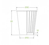 295ML / 8OZ (90MM) KRAFT GREEN STRIPE DOUBLE WALL BIOCUP - Cafe Supply