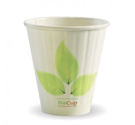 295ML / 8OZ (90MM) LEAF DOUBLE WALL BIOCUP - Cafe Supply