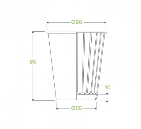 295ML / 8OZ (90MM) LEAF DOUBLE WALL BIOCUP - Cafe Supply