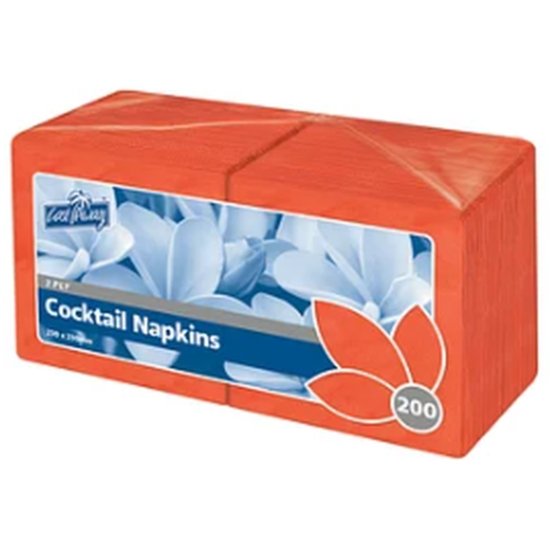 2ply Cocktail Napkins RED - Cafe Supply