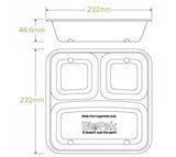 3-COMPARTMENT LARGE BIOCANE TAKEAWAY BASE - Cafe Supply