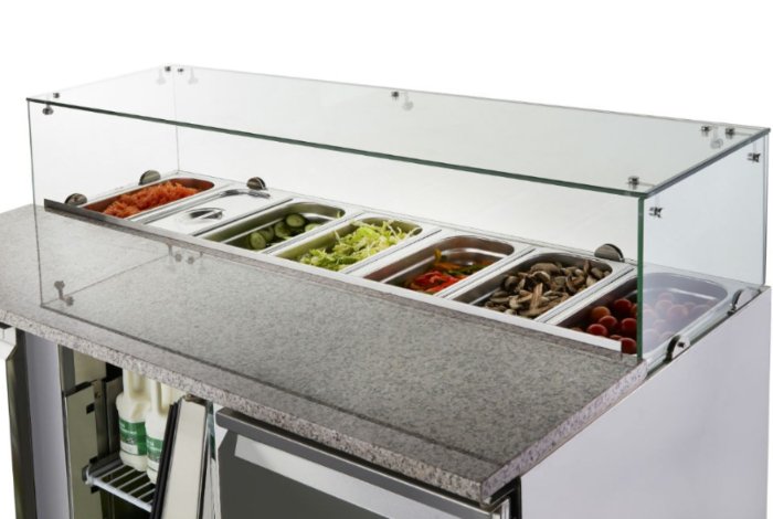3 DOORS PIZZATABLE SALADETTE FRIDGE 1365 MM ESL3864 - Cafe Supply