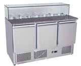 3 DOORS PIZZATABLE SALADETTE FRIDGE 1365 MM ESL3864 - Cafe Supply