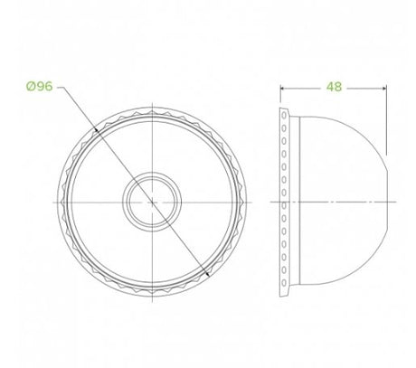 300-700ML CLEAR DOME 22MM HOLE LID - Cafe Supply