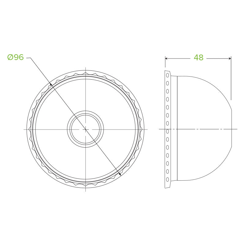 300-700ml Clear Dome 22mm Hole Lid - Cafe Supply