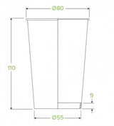 320ML / 10OZ (80MM) KRAFT GREEN LINE SINGLE WALL BIOCUP - Cafe Supply