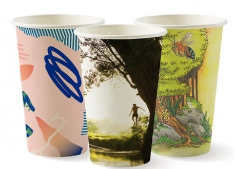 350ML / 12OZ (80MM) ART SERIES SINGLE WALL BIOCUP - Cafe Supply