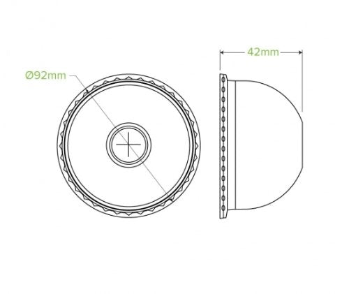 390-650/12-22OZ 90MM PET PAPER COLD CUP CLEAR DOME SLOT LID - Cafe Supply