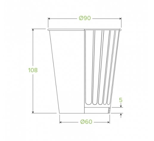 390ML / 12OZ (90MM) LEAF DOUBLE WALL BIOCUP - Cafe Supply