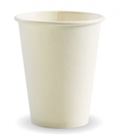 390ML / 12OZ (90MM) WHITE SINGLE WALL BIOCUP - Cafe Supply