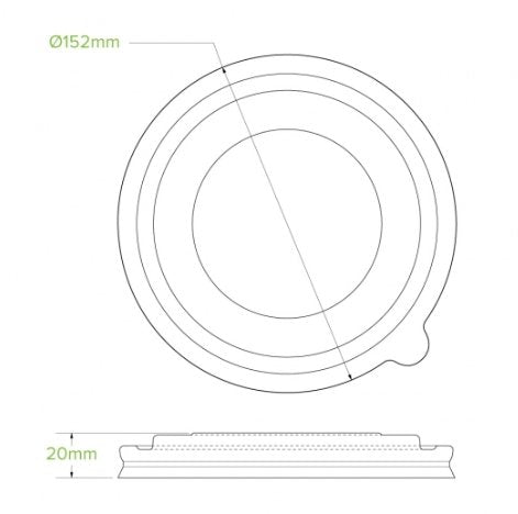 500-1,000ML KRAFT BIOBOWL PET LID - Cafe Supply