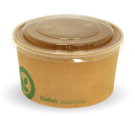 500-1,000ML KRAFT BIOBOWL PET LID - Cafe Supply