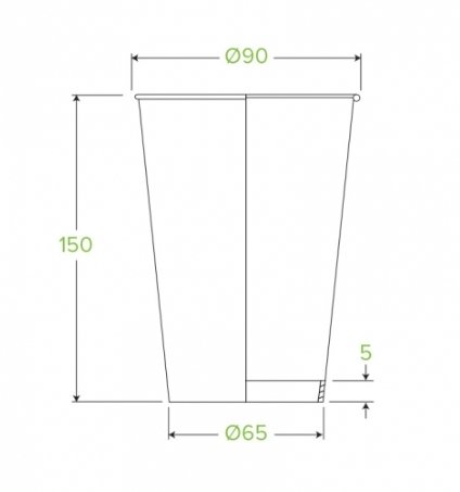 595ML / 20OZ (90MM) LEAF SINGLE WALL BIOCUP - Cafe Supply