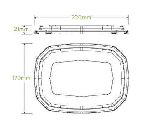 600 & 950ML RPET OCTA TAKEAWAY LID - Cafe Supply